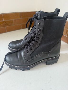rag & bone Black Lace Up Combat Boots